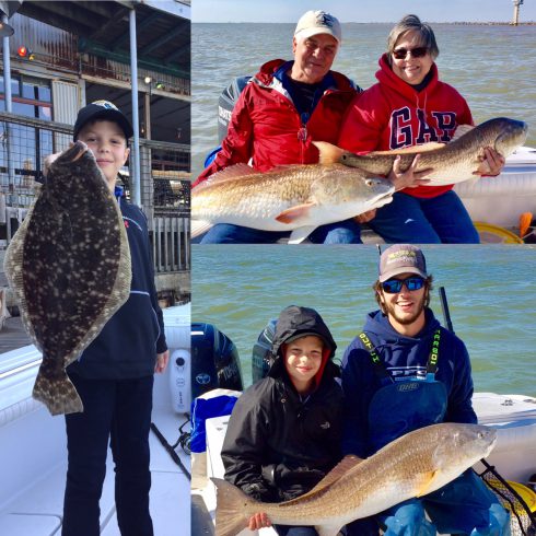 Family catches fish on fishing charter trip
